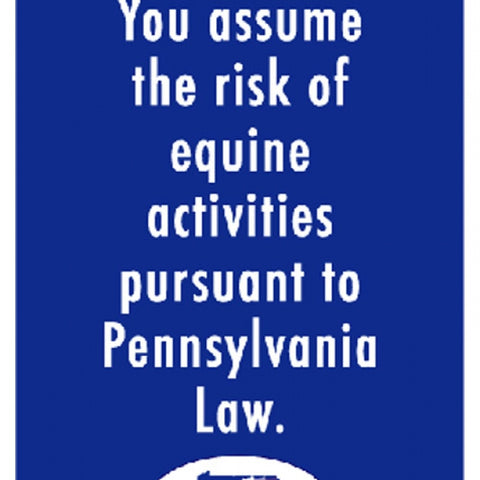 Pennsylvania Equine Liability Sign