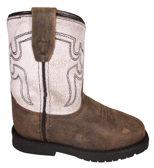 SMOKY MOUNTAIN BOOTS AUTRY Western Boots -3109T - Brown Distress/Antique White - Toddler