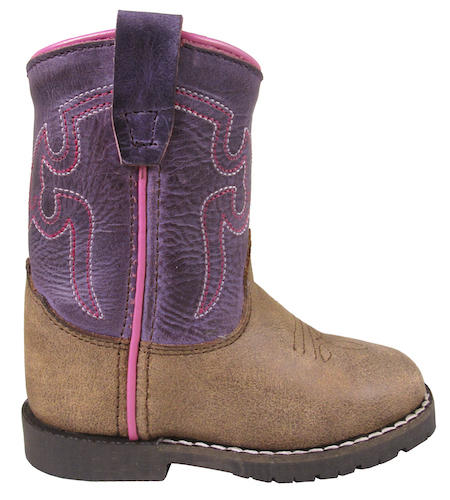 SMOKY MOUNTAIN BOOTS AUTRY Western Boots -3123T - Brown Distress/Purple - Toddler