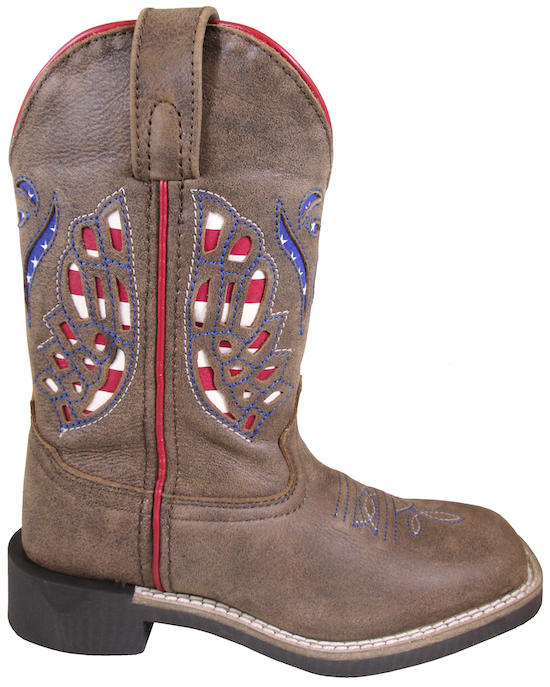 SMOKY MOUNTAIN BOOTS VANGUARD Western Boots -3154 - BROWN DISTRESS- Youth