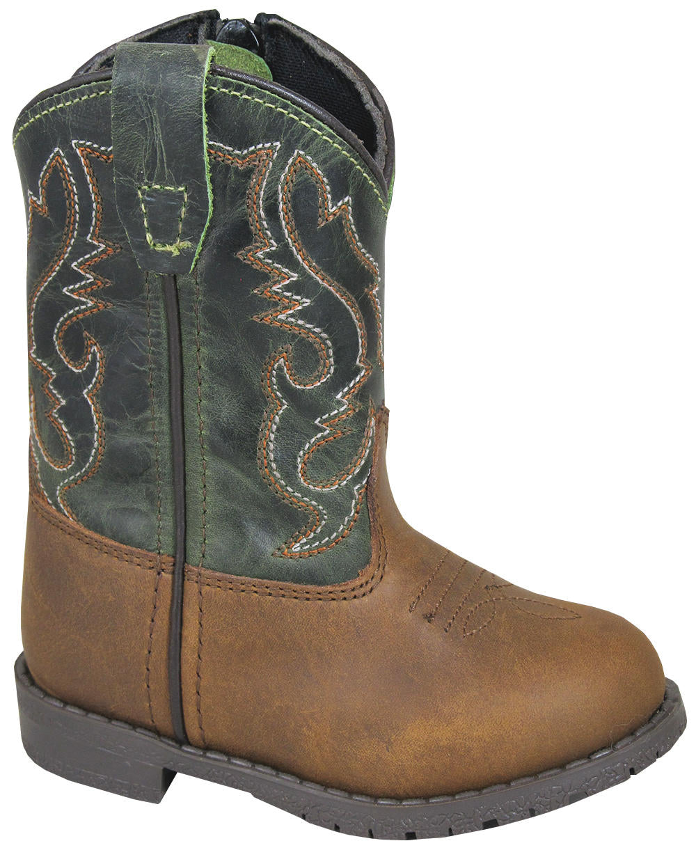 SMOKY MOUNTAIN BOOTS Hopalong Western Boots -3605 - Distress Brown/Green - Toddler