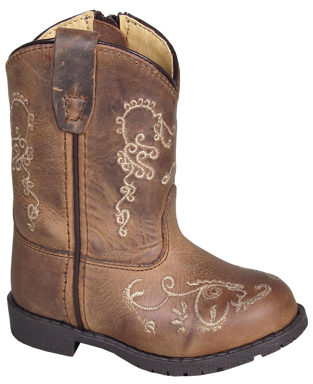 SMOKY MOUNTAIN BOOTS Hopalong Western Boots -3754T - Brown Waxed Distress - Toddler