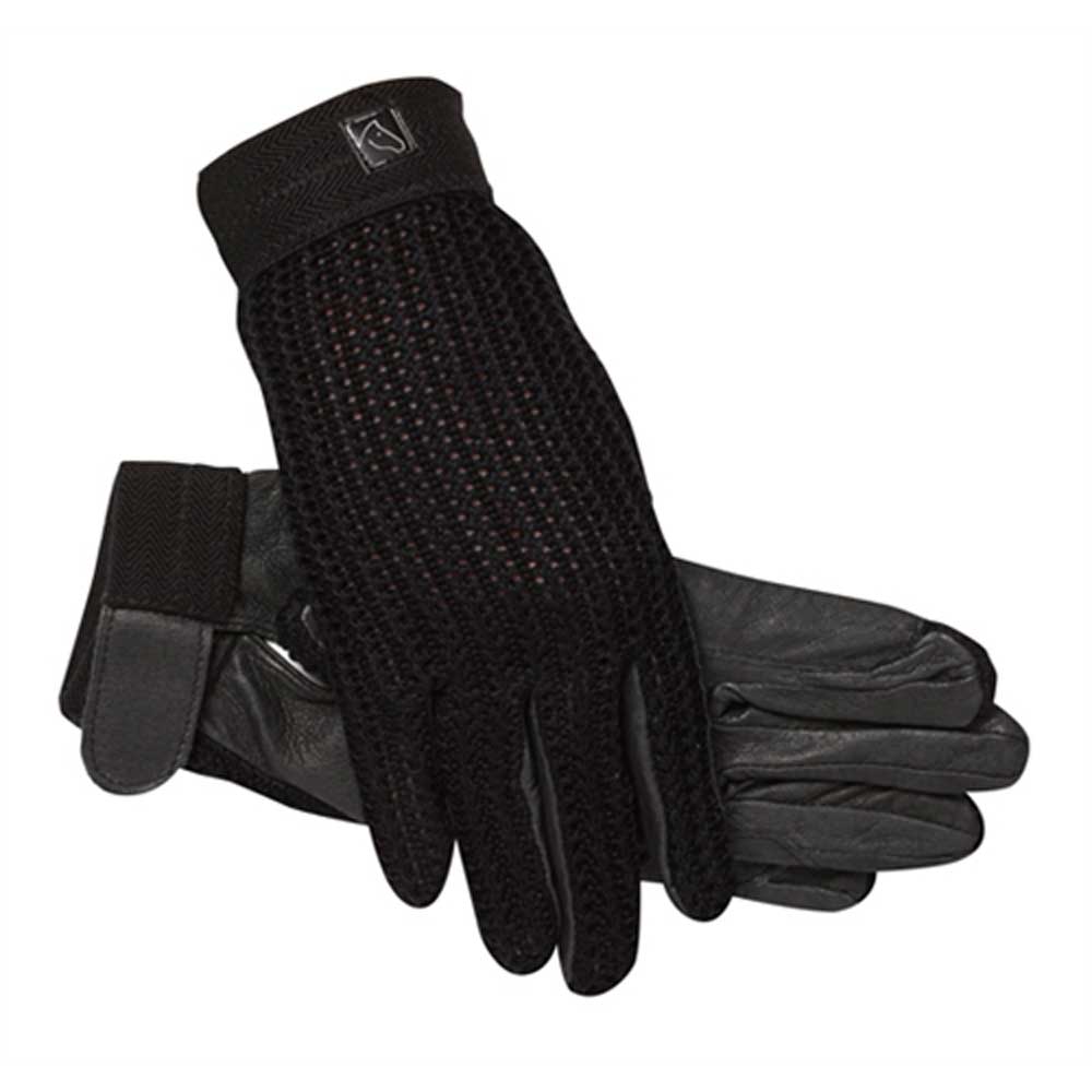 SSG Lycrochet Ultraflex Riding Gloves  - Black