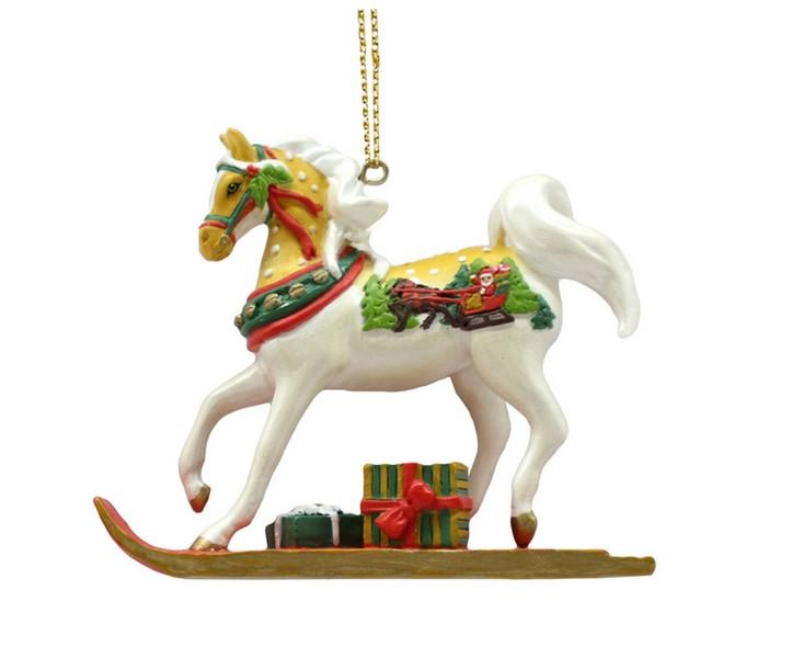 Painted Ponies Christmas Sleigh Ride Horse Ornament