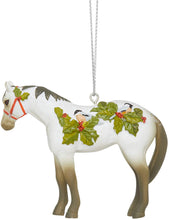 Load image into Gallery viewer, Painted Ponies Xmas Winter Feathers Christmas Horse Ornament
