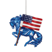 Load image into Gallery viewer, Painted Ponies Wild Blue Remembering 9/11 Horse Ornament
