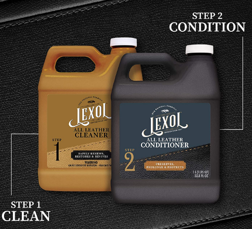 Lexol Leather Care Kit Cleaner and Conditioner, Includes 2 Applicator Sponges