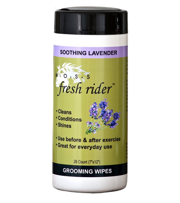 MOSS Fresh Rider Horse Grooming Wipes, Lavender